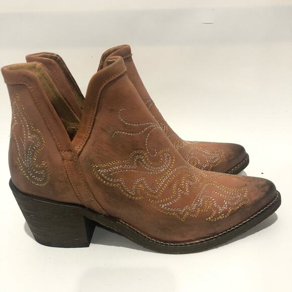 Corral Womens Embroidery Ankle Western Boots Pink  Q0174 Size US 7 - Picture 12 of 14